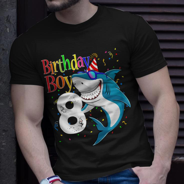 Kids 8Th Birthday Boy Shark Shirts Jaw-Some Eight Shirt Boys Unisex T-Shirt Gifts for Him