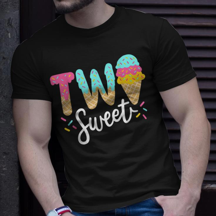 Kids Funny Kids Two Sweet Ice Cream Girls 2Nd Birthday Unisex T-Shirt Gifts for Him
