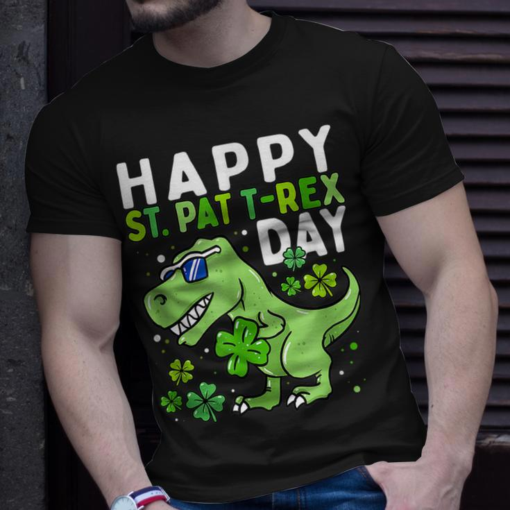 Kids Happy St Pat Trex Day Dino St Patricks Day Toddler Boys V3 T-Shirt Gifts for Him