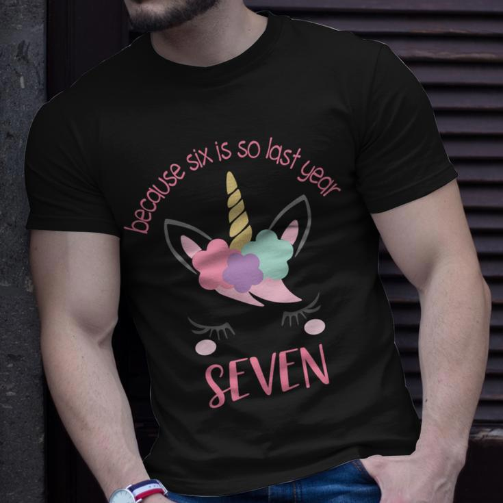 Kids Unicorn 7Th Birthday Girl Shirt Birthday Shirt 7 Unisex T-Shirt Gifts for Him