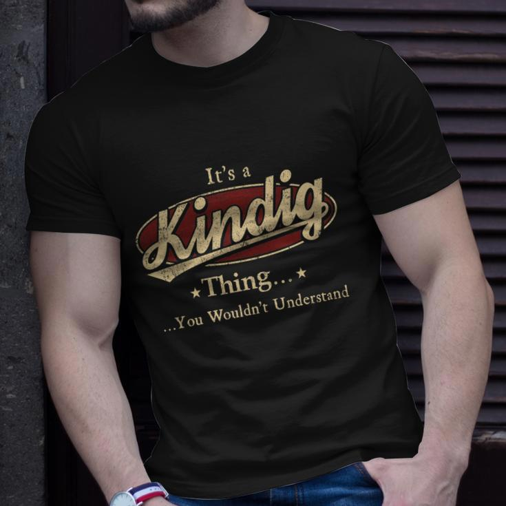 Kindig Last Name Kindig Family Name Crest V2 Unisex T-Shirt Gifts for Him