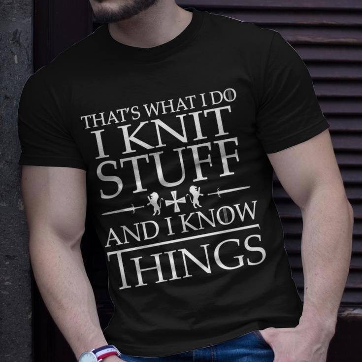 Knitting Lovers Know Things T-Shirt Gifts for Him