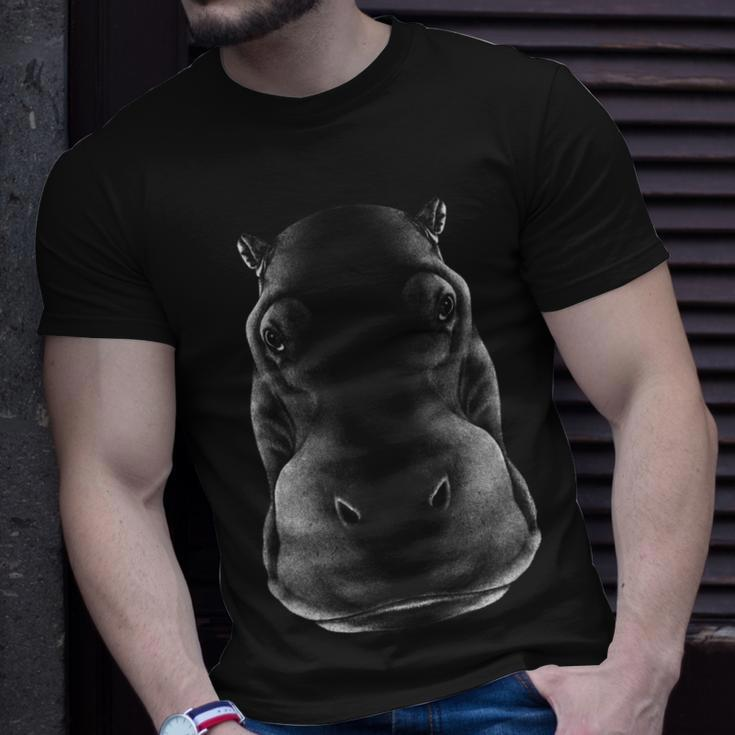 Künstler Tier Flußpferd Lustiges Hippo Nilpferd T-Shirt Geschenke für Ihn