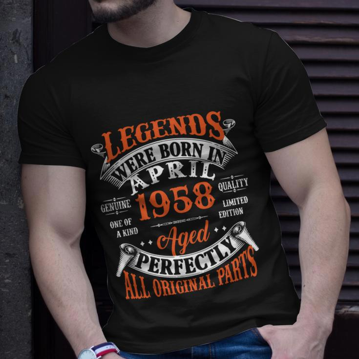 Legend 1958 Vintage 65Th Birthday Born In April 1958 Unisex T-Shirt Gifts for Him