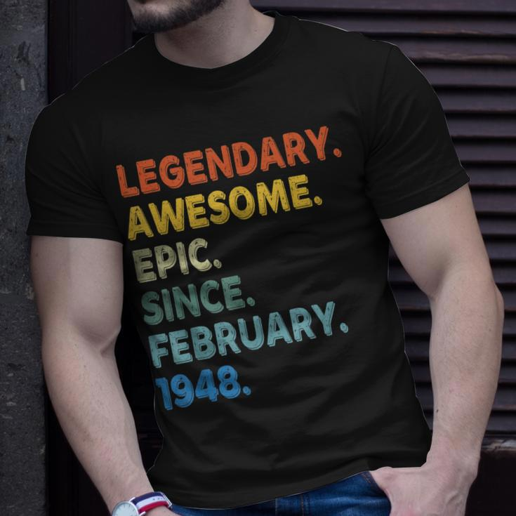 Legendary Awesome Epic Since February 1948 Birthday Vintage T-Shirt Gifts for Him