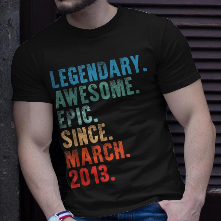 Legendary Awesome Epic Since March 2013 Vintage Birthday T-Shirt Gifts for Him