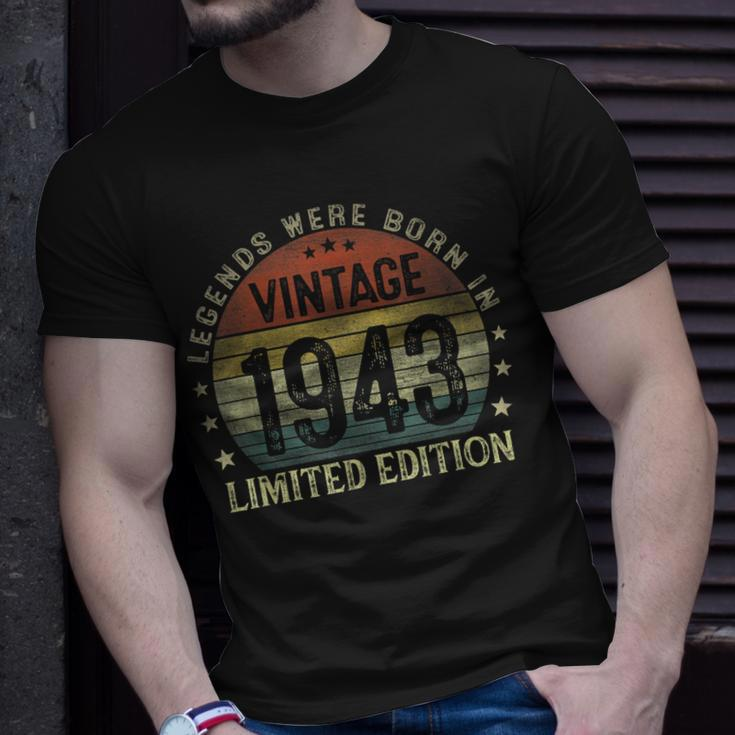 Legenden 1943 Geboren T-Shirt, 80. Geburtstag Geschenkidee Geschenke für Ihn
