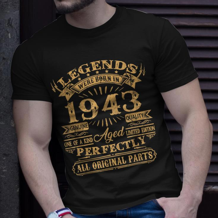 Legenden 1943 Jahrgang T-Shirt, 80. Geburtstag Mann Geschenkidee Geschenke für Ihn