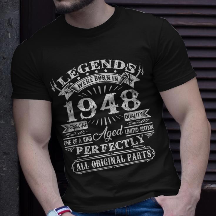 Legenden 1948 Geboren T-Shirt, 75. Geburtstag Mann Feieridee Geschenke für Ihn