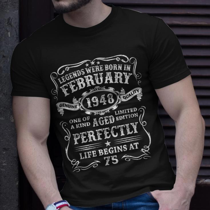 Legenden 1948 Geburtstagsshirt: 75 Jahre Mann V8 Tee, Februar Jubiläum Geschenke für Ihn