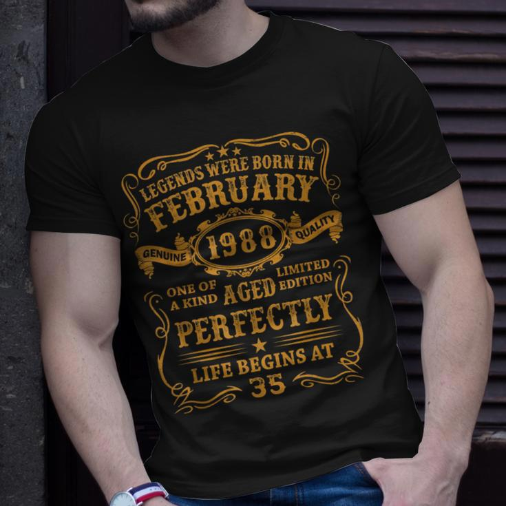Legenden Feb 1988 35. Geburtstag Mann V8 T-Shirt, Retro Design Geschenke für Ihn