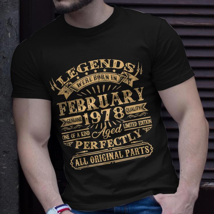 Legenden Februar 1978 T-Shirt, 45. Geburtstags Shirt für Männer Geschenke für Ihn