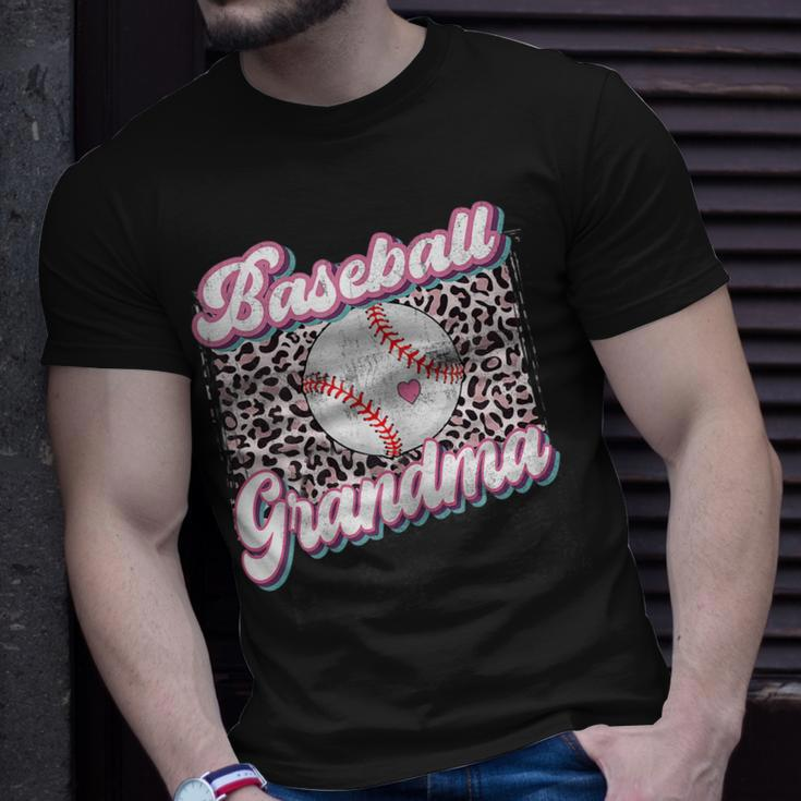 Leopard Baseball Grandma Game Day Softball Mothers Day Gift For Womens Unisex T-Shirt Gifts for Him