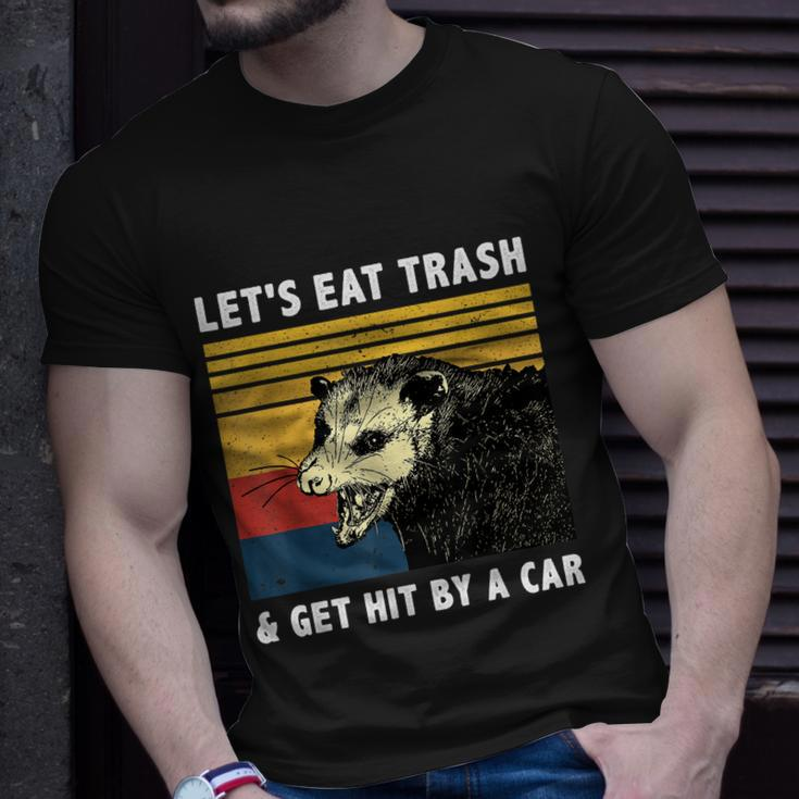 Lets Eat Trash & Get Hit By A Car Opossum Vintage Unisex T-Shirt Gifts for Him