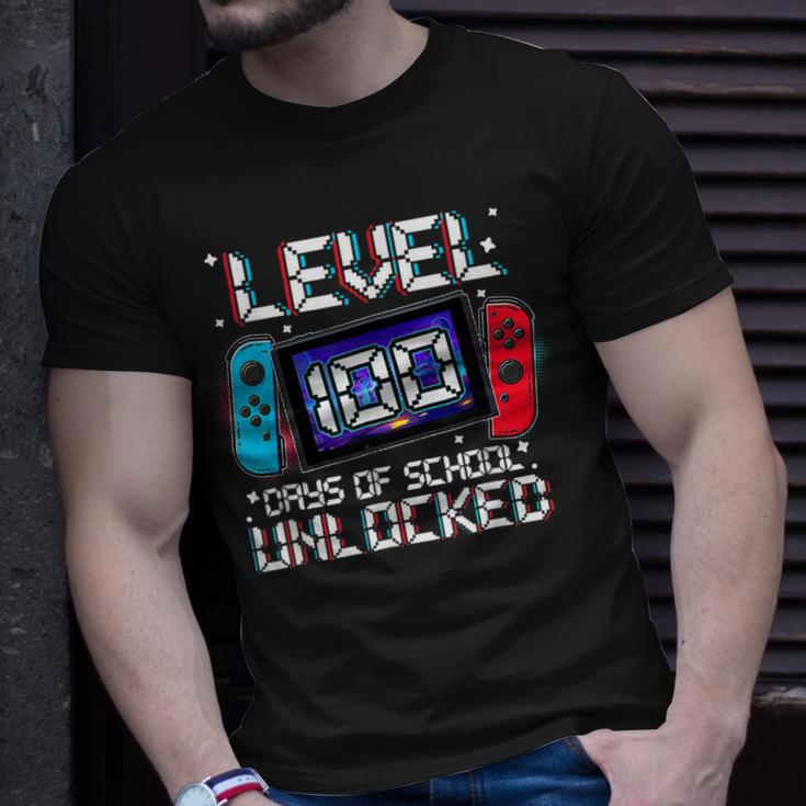 Level 100 Days Of School Unlocked Gaming Video Gamer V2 T-Shirt Gifts for Him