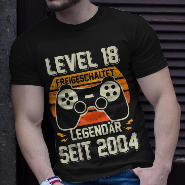 Level 18 Jahre Geburtstags Junge Gamer 2004 Geburtstag T-Shirt Geschenke für Ihn