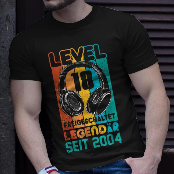 Level 18 Jahre Geburtstags Junge Gamer 2004 Geburtstag V3 T-Shirt Geschenke für Ihn