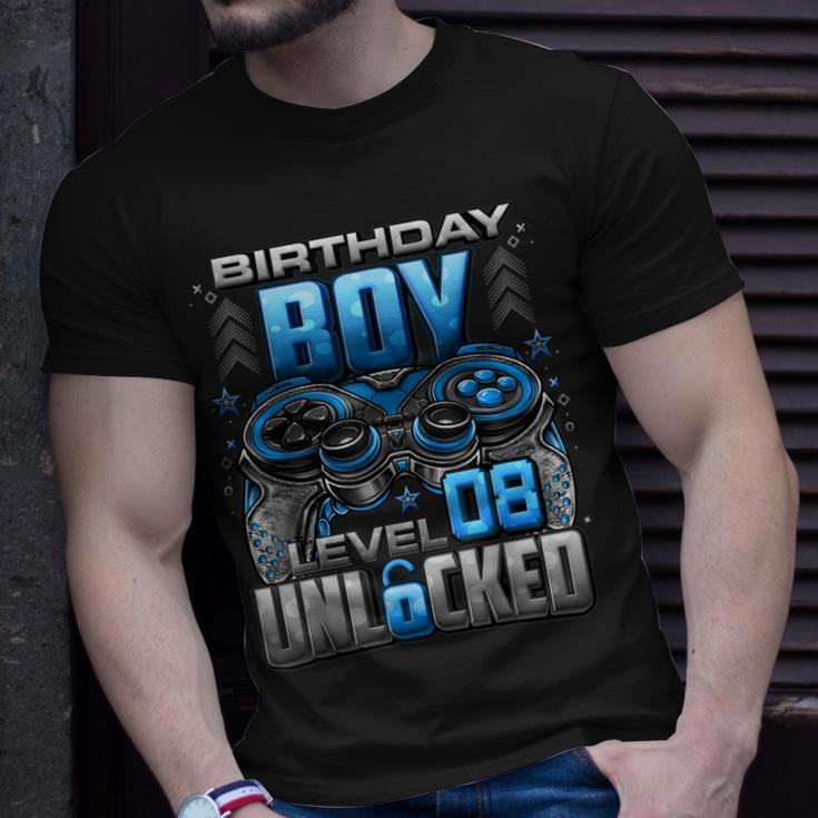 Level 8 Unlocked Awesome Since 2015 8Th Birthday Gaming Unisex T-Shirt Gifts for Him