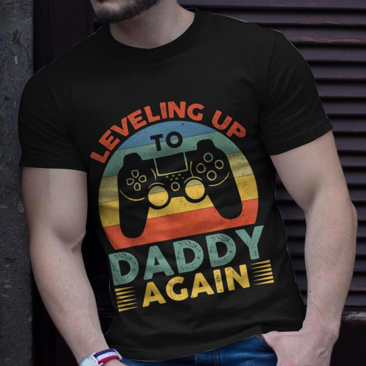 Mens Leveling Up To Daddy Again Vintage Promoted To Dad Again T-Shirt Gifts for Him