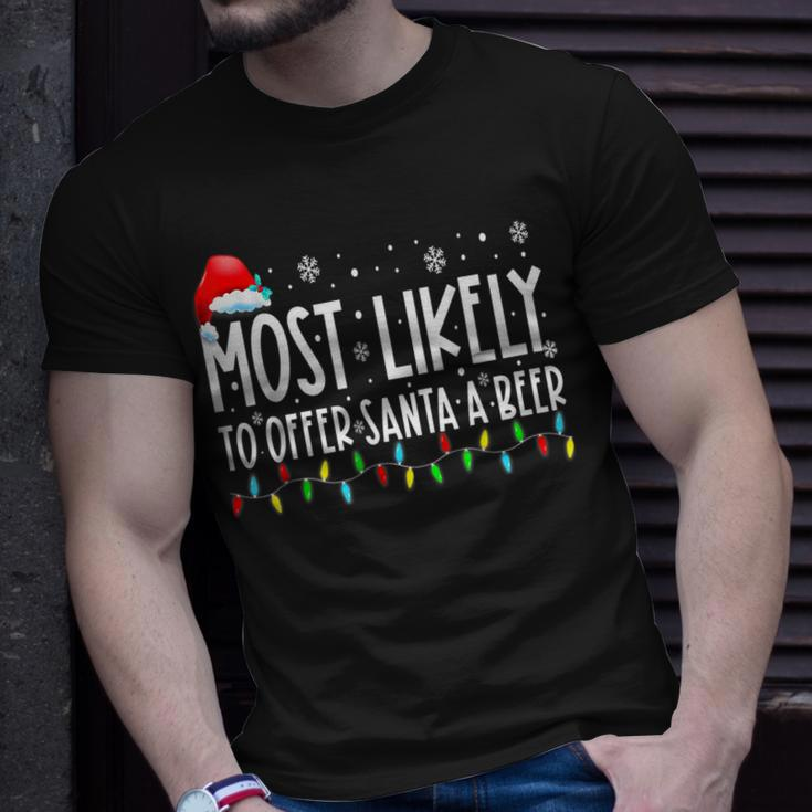 Most Likely To Offer Santa A Beer Drinking Christmas V6T-shirt Gifts for Him
