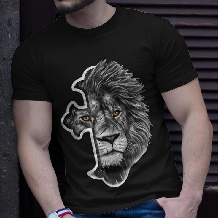 Lion Of Judah Lion Cross Jesus Christian T-Shirt Gifts for Him