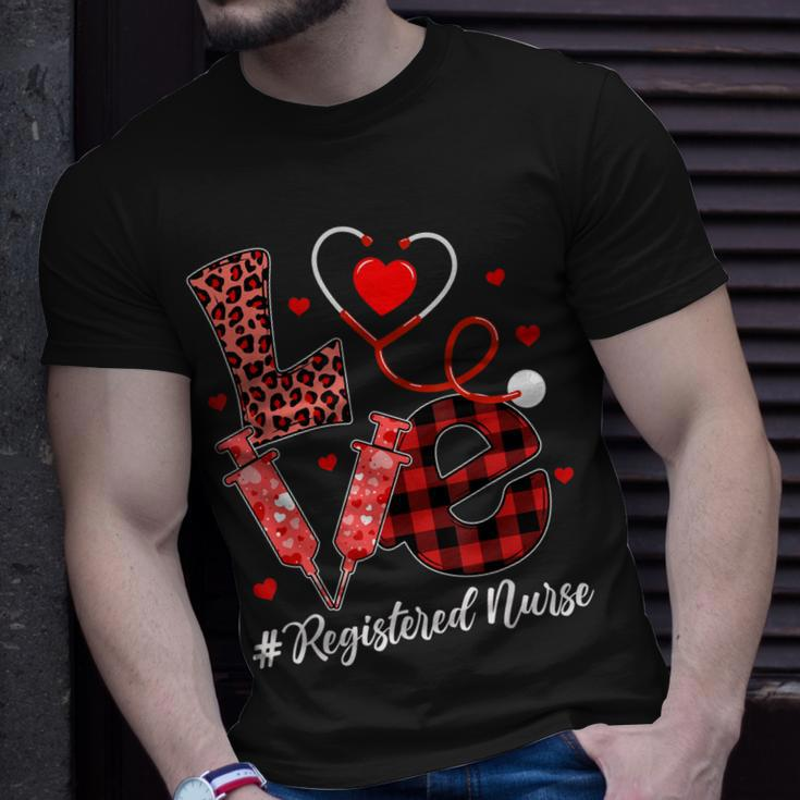 Love Registered Nurse Valentines Day Flannel Nurse T-Shirt Gifts for Him