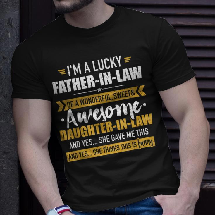 Lucky Fatherinlaw Of Awesome Daughterinlaw Gift For Mens Unisex T-Shirt Gifts for Him