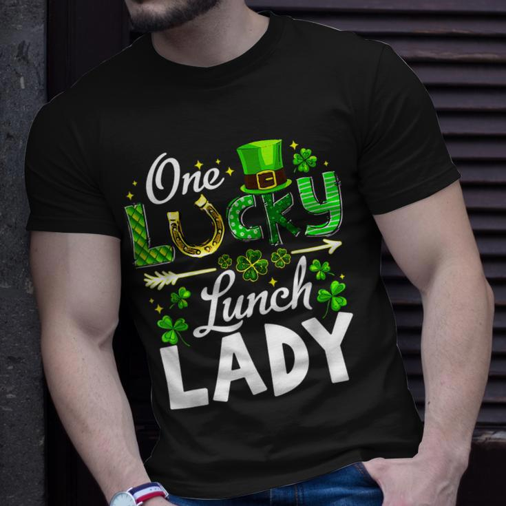 Lucky Shamrock One Lucky Lunch Lady St Patricks Day School T-Shirt Gifts for Him
