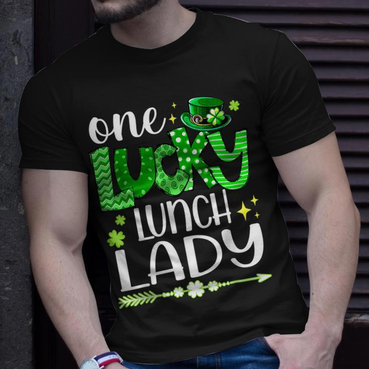 Lucky Shamrock One Lucky Lunch Lady St Patricks Day School T-shirt Gifts for Him
