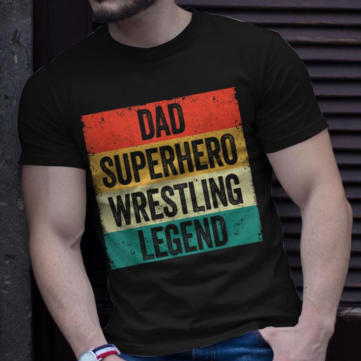 Lustiges Wrestler Papa T-Shirt, Vatertag Superhelden Wrestling Legende Geschenke für Ihn