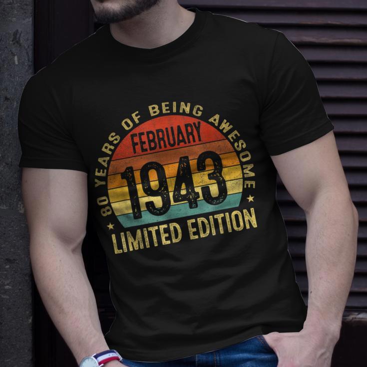 Made In February 1943 Limited Edition 80th Birthday T Shirt Seseable