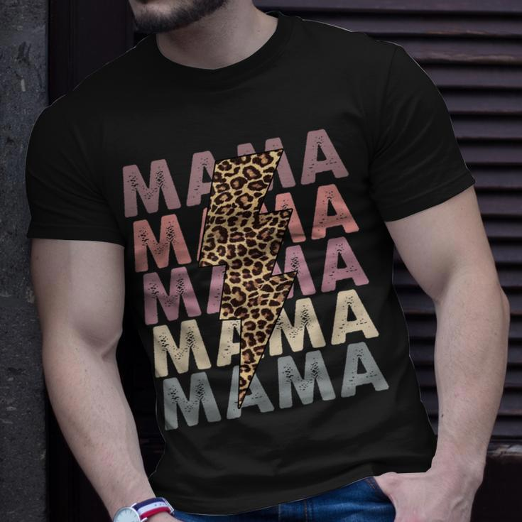 Mama Lightning Bolt Leopard Cheetah Mama Mini Matching T-shirt Gifts for Him