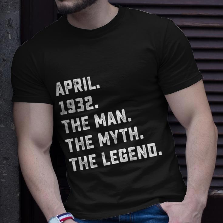 Man Myth Legend April 1932 90Th Birthday Gift 90 Years Old Gift Unisex T-Shirt Gifts for Him
