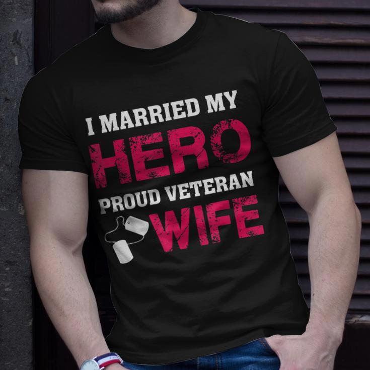 I Married My Hero - Proud Veteran Wife - Military T-shirt Gifts for Him