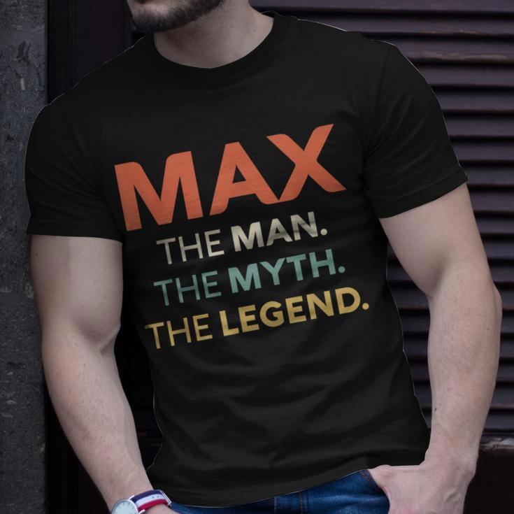 Max The Man The Myth The Legend Name Personalized Men Unisex T-Shirt Gifts for Him