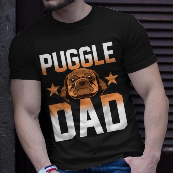 Mens Daddy Puggle Dad Dog Owner Dog Lover Pet Animal Puggle Unisex T-Shirt Gifts for Him