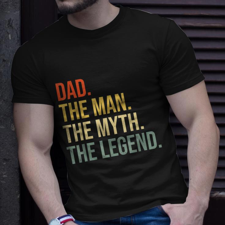 Mens Funny Dad Fathers Day Dad The Man The Myth The Legend V2 Unisex T-Shirt Gifts for Him