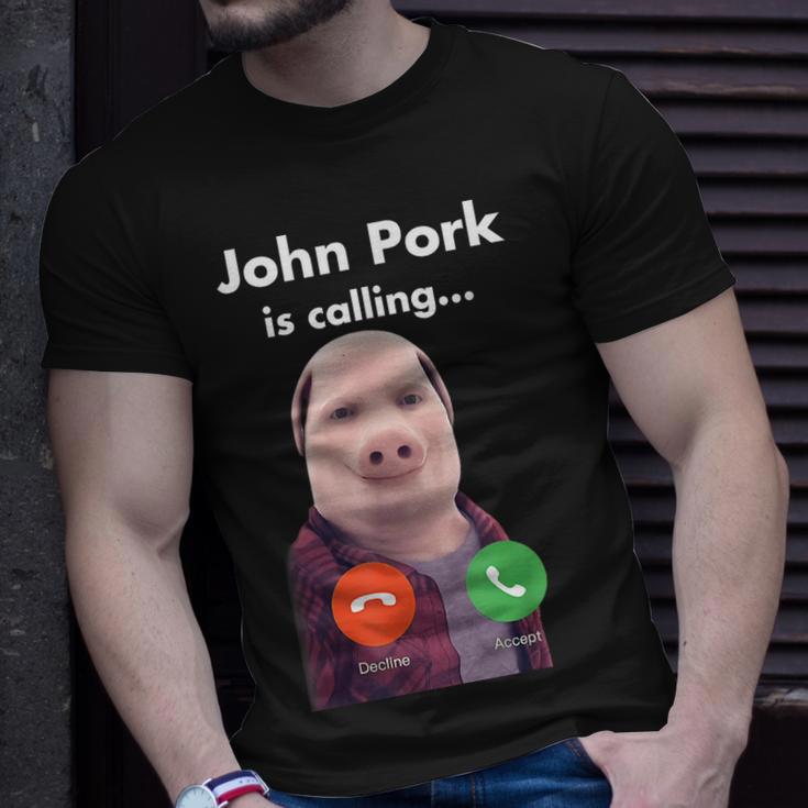 Funny John Pork is calling funny answer call phone meme shirt, hoodie,  sweatshirt and tank top