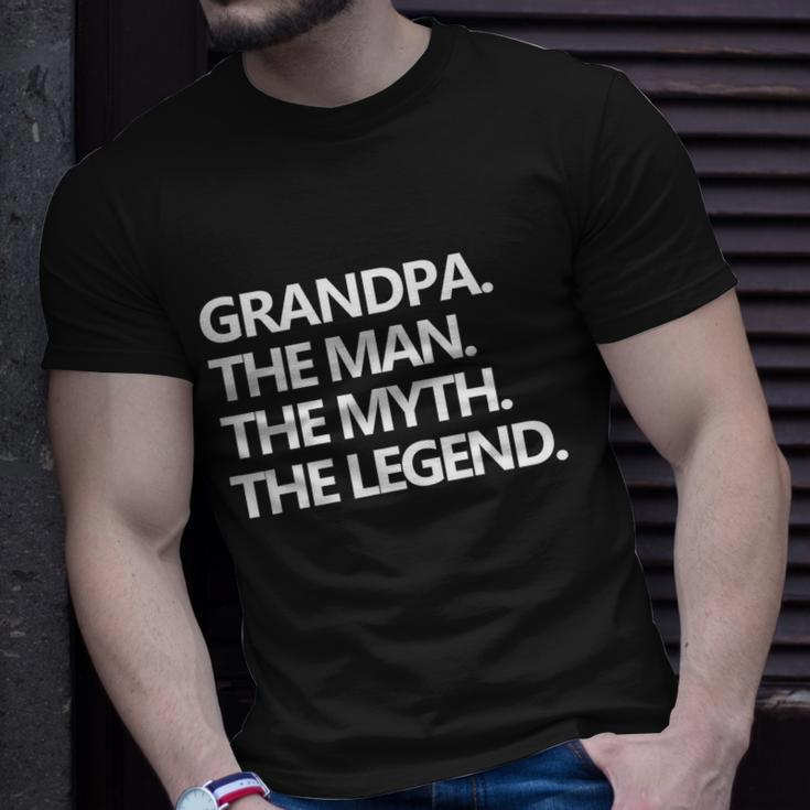 Mens Grandpa The Man The Myth The Legend Fathers Day Men Tshirt Unisex T-Shirt Gifts for Him