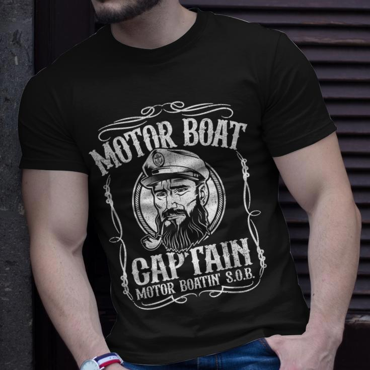 Mens Motor Boat Captain Funny Pontoon Boating Motor Boatin Lake Unisex T-Shirt Gifts for Him