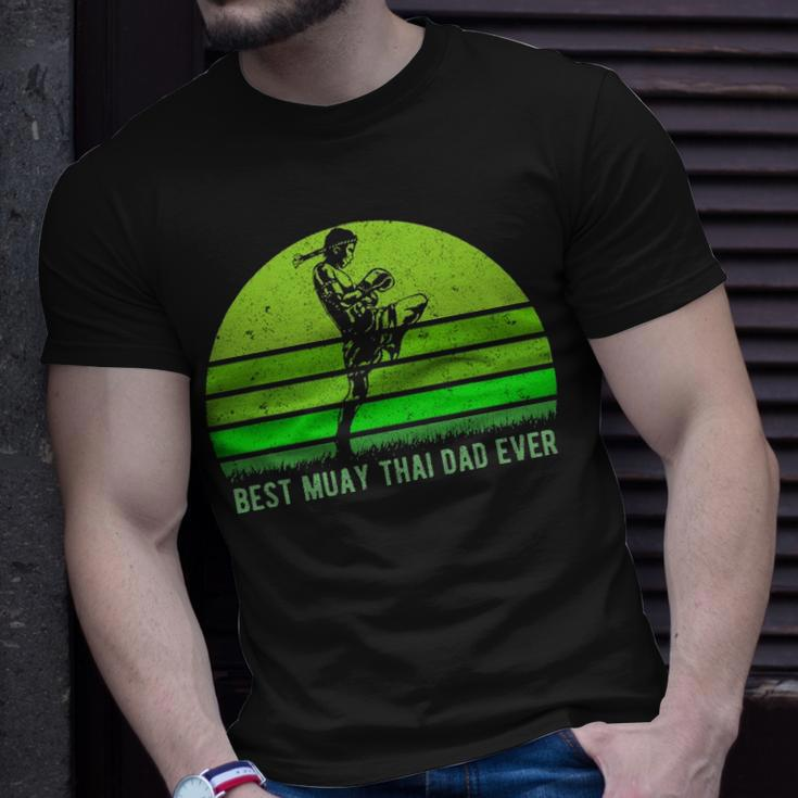 Mens Vintage Retro Best Muay Thai Dad Ever Funny Dad - Fathers Day Unisex T-Shirt Gifts for Him
