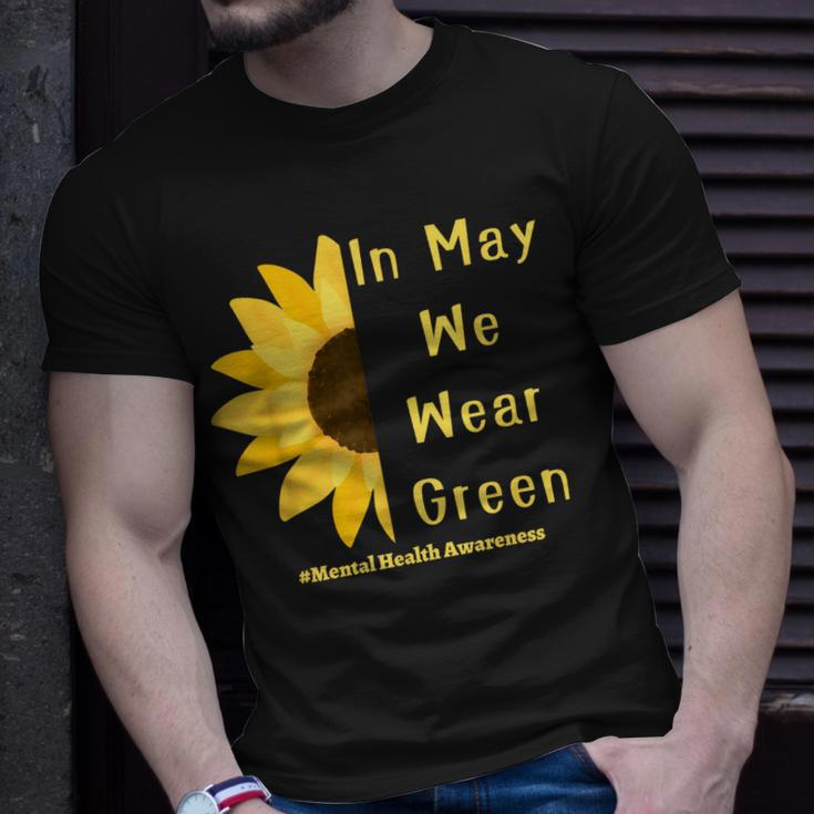 Mental Health Matters In May We Wear Green Mental Awareness Unisex T-Shirt Gifts for Him