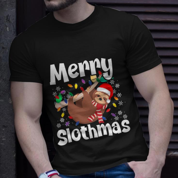 Merry Slothmas Funny Sloth Christmas Xmas Gift Unisex T-Shirt Gifts for Him