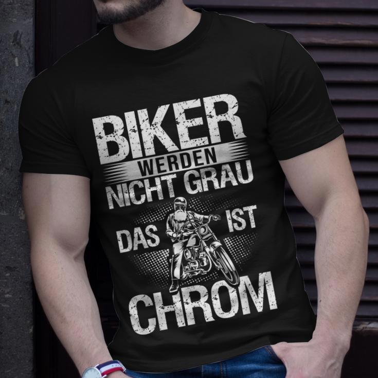 Motorradfahrer Biker Werden Nicht Grau Das Ist Chrom V3 T-Shirt Geschenke für Ihn