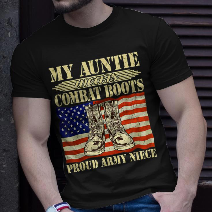 My Auntie Wears Combat Boots Military Proud Army Niece Gift Unisex T-Shirt Gifts for Him