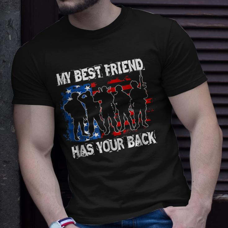 My Best Friend Has Your Back MilitaryUnisex T-Shirt Gifts for Him