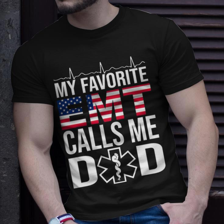 My Favorite Emt Calls Me Dad Fathers Day Gift Unisex T-Shirt Gifts for Him