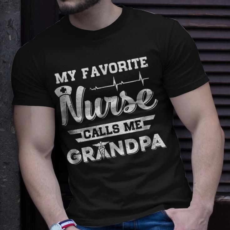 My Favorite Nurse Calls Me Grandpa Fathers Day Gift Unisex T-Shirt Gifts for Him