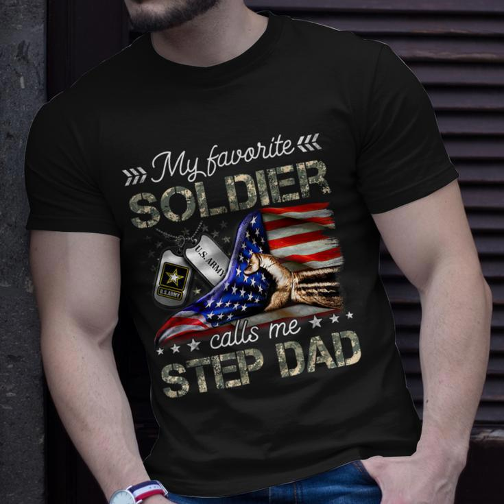 My Favorite Soldier Calls Me Step Dad Army Graduation Unisex T-Shirt Gifts for Him