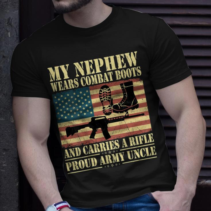My Nephew Wears Combat Boots Military Proud Army Uncle Gift For Mens Unisex T-Shirt Gifts for Him